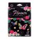 Pencils 18 flowers in a cardboard box, hexagonal, wooden, flowers on a black mix