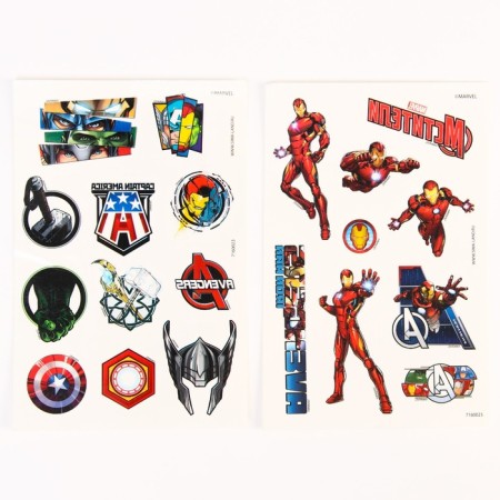 Набор детских татуировок + маска супергероя «Мстители» Железный человек, сделай маску + переводки MARVEL-2