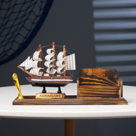 Set of desktop "ship": business card, stand for a pen, 15 x 22 x 7 cm