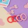 Hair set "Lily" (4 elastic bands 4 cm, 2 invisibility 5 cm) bows, pink