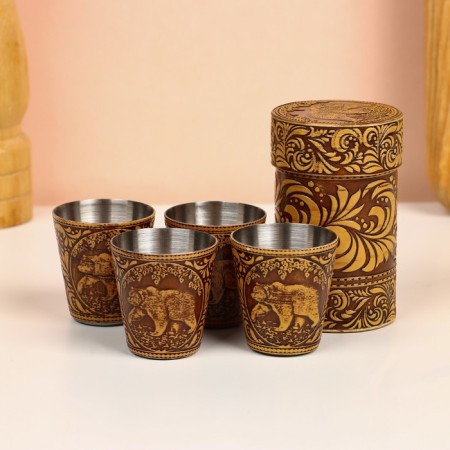 Set of piles "Bear", 4 pcs, in a case, 4.5 × 4.5 × 9 cm, birch bark-6
