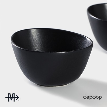 Porcelain salad Magistro Carbon, 12 × 10.5 cm, black color-1