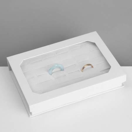 Stand for jewelry "Casket" 36 seats, 16 × 11.5 × 3 cm, white color-1