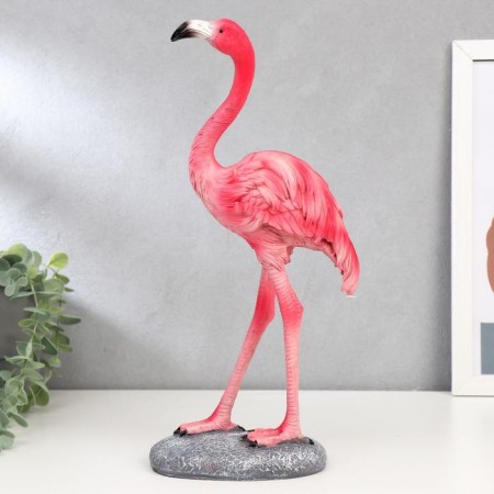 Polystone souvenir "Pink flamingos on stone" MIX 35.5x14x10.5 cm