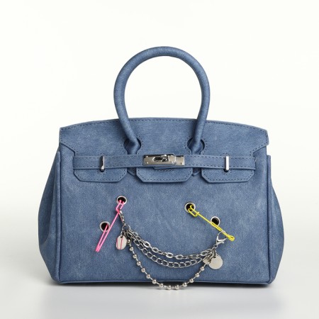 Women's bag on the Textura valve, small size, blue color