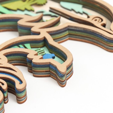 Panel Interior tree "Dolphins. Sea coast" 18x16.5 cm-1