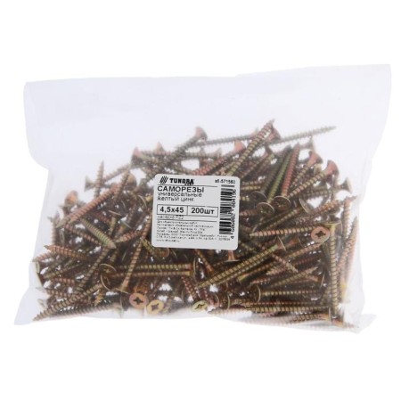 Self -tapping screws universal tundra Krep 4.5x45 mm, yellow zinc, 200 pcs.-1