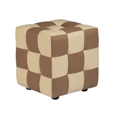 Chess pouf 400x400x420 beige-brown
