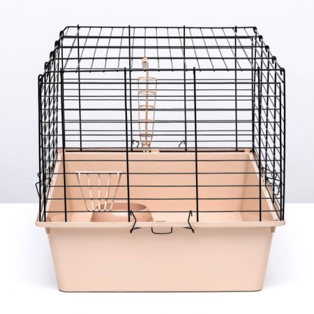 A cell for rabbits, guinea pigs "Pigger" No. 4 folding, 80 x 50 x 47 cm, beige-1