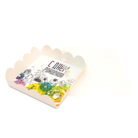 Cookie box, "Happy Birthday", 12 x 12 x 3 cm-2