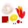Set for creativity: creating a toy from fur sticks and coloring "Funny chicken"