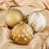 Set of balls plastic D-15 cm, 3 pcs "Festive assorted" with a white-gold