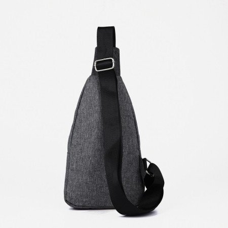 Male sling bag from textiles, gray color-4
