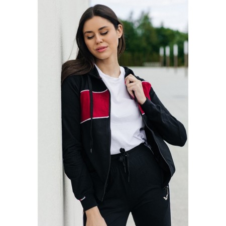 Female ishomine is a suit, size 46, black color, burgundy-12