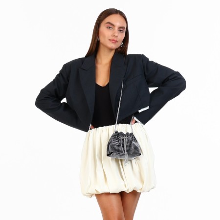 Female bag on a puff, silver color-1