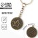 Metal key key, coin "No. 1", diam. 2.5 cm