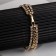 Bracelet with rhinestones "shine" thread in circles, white color in gold, 18 cm
