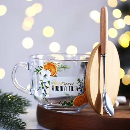 Glass glass "Cozy New Year", 400 ml-2