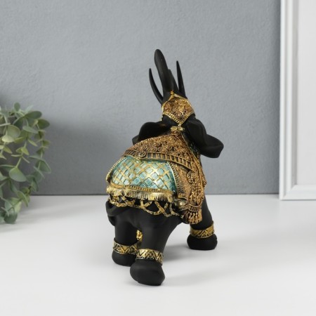Polystone souvenir "Black Elephant in the Golden Rich Propon" MIX 22x10x18.8 cm-4