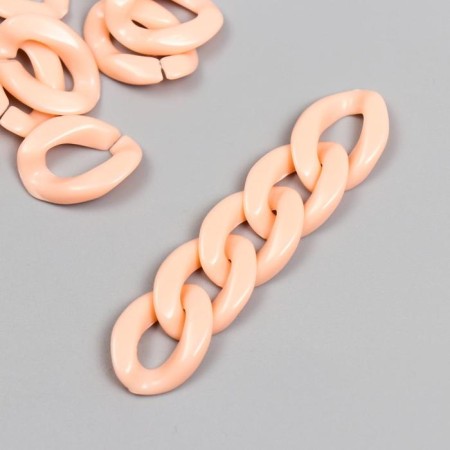 Decor for creativity Plastic "Ring for the chain" Pastel peach set 25 pcs 2.3x1.65 cm
