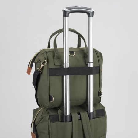 Bag-rug 2 in 1 on wheels 18 ", lightning department, external pocket, green color-5