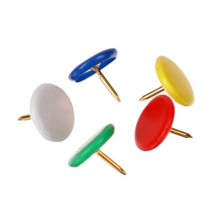 Office buttons 10 mm with a colored plastic head, in a plastic jar of 100 pieces-3
