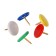 Office buttons 10 mm with a colored plastic head, in a plastic jar of 100 pieces