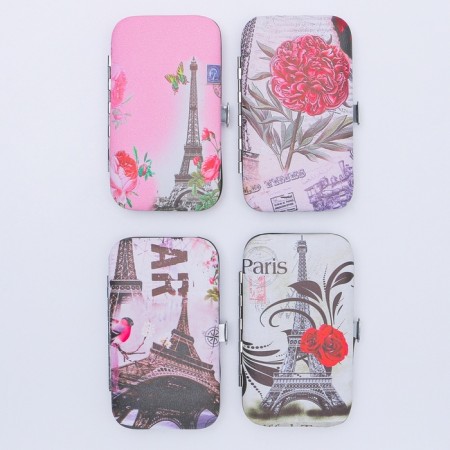 Manicure set "Paris", 6 items, in a case, a drawing mix-4