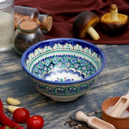Rishtan ceramics "patterns" 15.5 cm, medium, blue mix-4