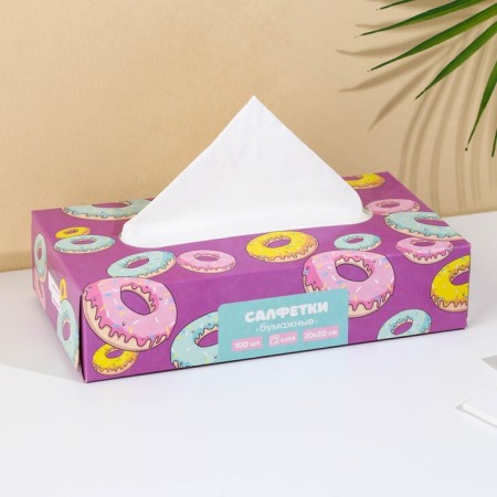 Paper napkins in the box "Donuts", 100 pcs, two -layer-2