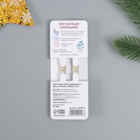 Growing gift pencils mini "blue spruce + pine" set 2 pcs.-2