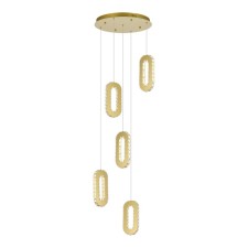 Suspension lamp ST LUCE. SL6506.203.05. Allungo. 5x9 W, LED, 3000K, 3375 LM, 48x48 cm, golden color