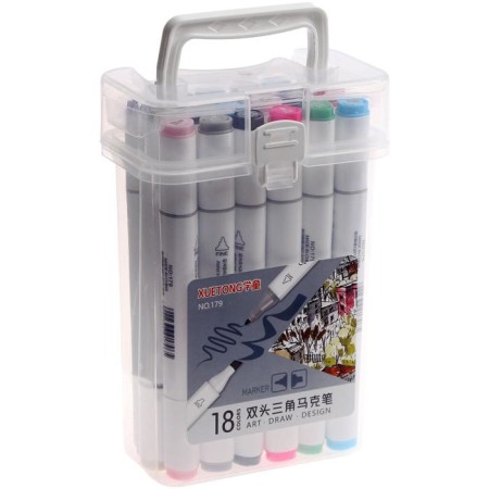 Set of markers for sketching bilateral 18 pieces/18 colors