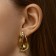 Earrings Metal "bend" wave, color gold
