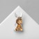 Brooch "Hare", color in gold