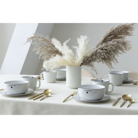 Deep plate of ceramic "with love", 14.5 x 6.4 cm, 600 ml, white color-9
