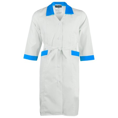 Medical female bathrobe, p. 54, height 170-176, white/blue color