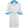 Medical female bathrobe, p. 54, height 170-176, white/blue color