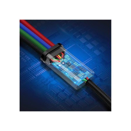 Baseus cable, 4 in 1, Microusb/2 Lightning/Type-C, 3.5 A, 1.2 m, black-4