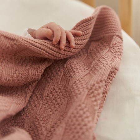 Baby plaid, ash-pink color, size 95x95 cm-1