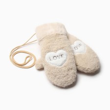 Women's mittens for claim Minaku Love 24 cm beige