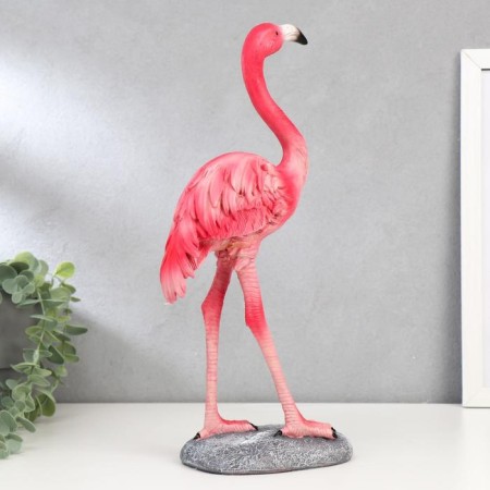 Polystone souvenir "Pink flamingos on stone" MIX 35.5x14x10.5 cm-2