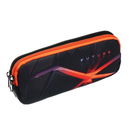 Penal soft, 2 compartments, voluminous, 90 x 220 x 40 mm, Stavia "Future" Black/Orange 86196-2
