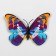 Magnet Plastic "Butterfly with gold glitter" double wings, mix 10x7 cm