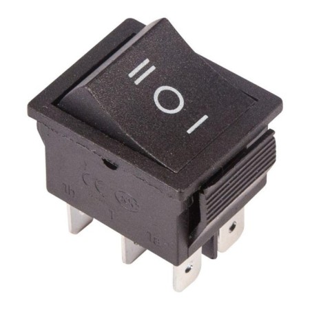 The Klavic switch Rexant 36-2370, 250 V, 15 A, On-OFF-ON, 6C, black, with neutral