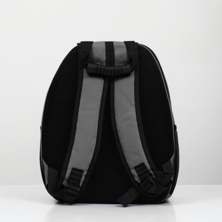 A backpack for carrying animals with a viewing window, gray-3