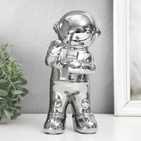 Souvenir ceramic stand for the glass "Cosmonaut" silver 10x14x22 cm-1