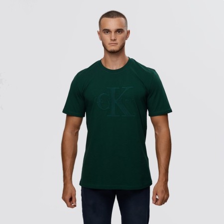 T -shirt male, green color/print mix, size l
