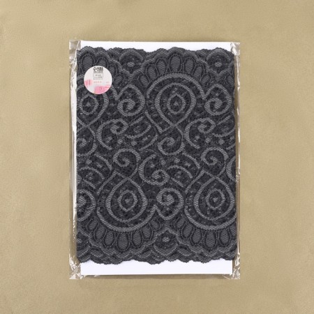 Lace elastic fabric, 180 mm × 2.7 ± 0.5 m, graphite color-4