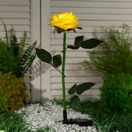 Garden lamp on the sunny battery "Rosa Yellow", 75 cm, 5 LED, glow white glow-1